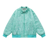 Graffiti Bomber Jacket Denim Jacket Men and Women Loose