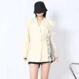 Frankie Shop Hourglass Blazer Autumn Fashion Splicing Coat