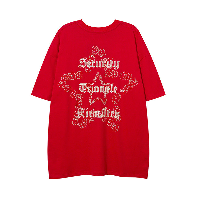 Men T Shirt Couple Half Sleeve T-shirt Hip Hop Casual Short Sleeve T-shirt for Men and Women