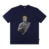 Men's T Shirt Printed Short-Sleeved T-shirt Men's and Women's Loose round Neck