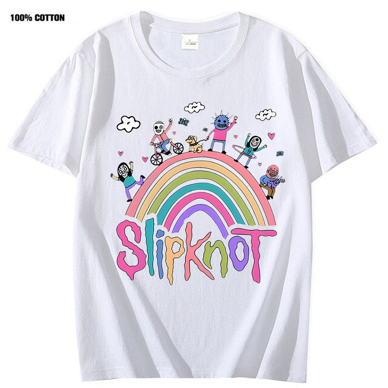 Short sleeve slipknot band crew neck