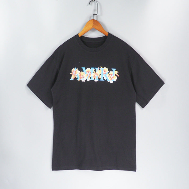 Amiri T Shirt Floral Color Letter Printing