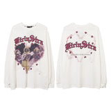 Men Long Sleeve Shirt Printed Long Sleeve T-shirt Men and Women Hip Hop Couple All-Match Loose