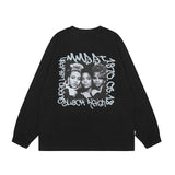 Men Long Sleeve Shirt Long Sleeve Bottoming T-shirt Men's and Women's American Retro Long Sleeve T-shirt