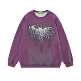 Men Hoodie Abstract Pattern round Neck Sweater Men's Autumn and Winter Graffiti Inkjet Printing Loose Pullover