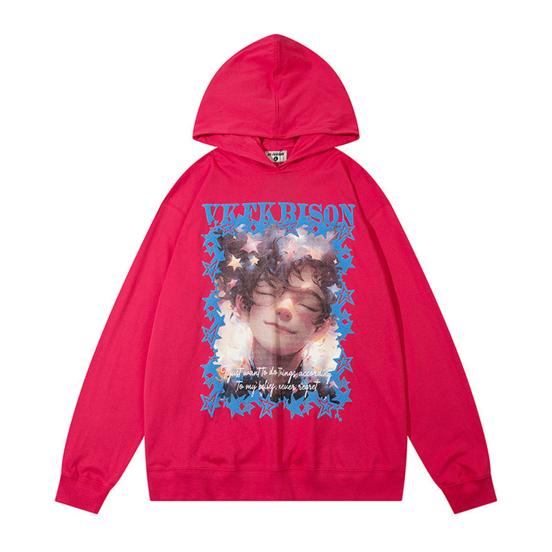 Men Hoodie Cartoon Characters Hooded Sweater Spring and Autumn Long Sleeve Men's Casual Hooded Pullover