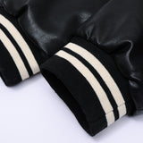 Men Cotton Mixed Jacket Coat Embroidered Letter Baseball Uniform Jacket Men Loose Stitching Jacket