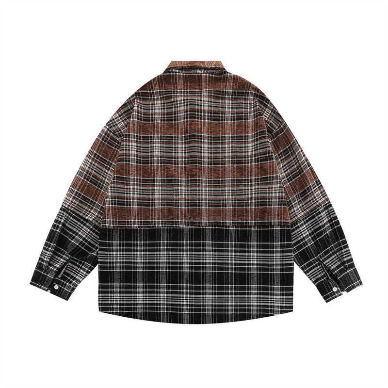Men's Long Sleeve T Shirt Men's Spring and Autumn Stitching Embroidered Letter Long Sleeve Shirt