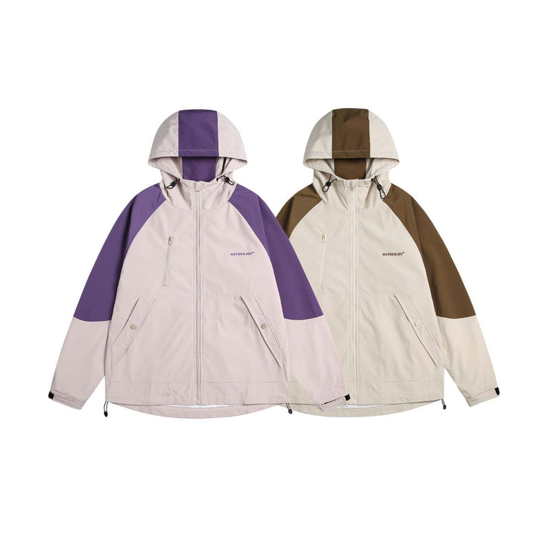 Unisex Jacket Fall Color-Blocking Printed Jacket