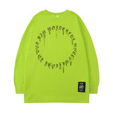 Men Long Sleeve Shirt T-shirt Men's and Women's Autumn and Winter Rose Letter Print Loose Design