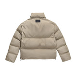 Men Cotton Padded Jacket Men's Cotton Jacket Simple Letters Embroidered Stand Collar