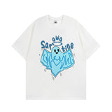 Men T Shirt Sweet Cool Foam Printed Couple Short Sleeve T-shirt Men's Casual