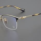 CHH Chrome Hearts Glasses Pure Titanium Glasses Myopia Glasses Frame Ultra Light Business Half Frame