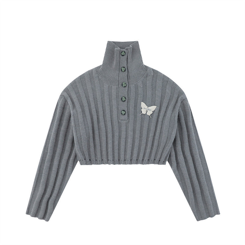 Women Sweater Short Sweater for Girls Spring and Autumn Casual Long Sleeve Sweater