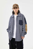Unisex Jacket Autumn Patch Plaid Shirt Women's Clothing