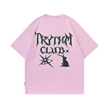 Men T Shirt Vintage Cartoon Print Couple Short Sleeve T-shirt Men and Women Hip Hop