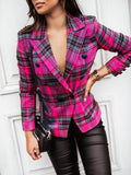 Plaid Trench Coat Fashionable Printed Plaid Small Suit Jacket