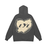Men Hoodie Vintage Long Sleeve Loose Hooded Pullover Top Spring and Autumn
