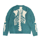 Kapital Sweater Vintage Pingtian Hehong round Neck Loose Bone Skeleton Knit Casual Sweater