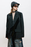 Unisex Jacket Fall Black Panel Suit Women's Clothing