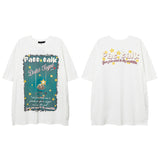 Men T Shirt Hip Hop Necklace Dark Short-Sleeved T-shirt Men and Women Loose Couple
