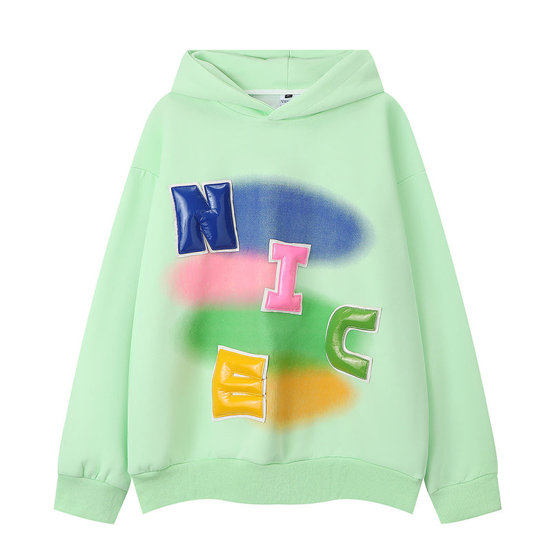 Men Hoodie Inkjet Printed Hoodie Men's Spring and Autumn Vintage Hip Hop Loose Hoodie
