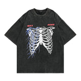 Men T Shirt Vintage Washed and Worn Hip Hop Casual Short Sleeve T-shirt
