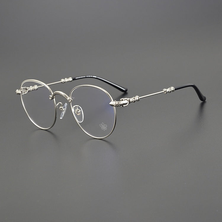 CHH Chrome Hearts Glasses Versatile Literary Retro Round Frame Plain Myopia Glasses Frame