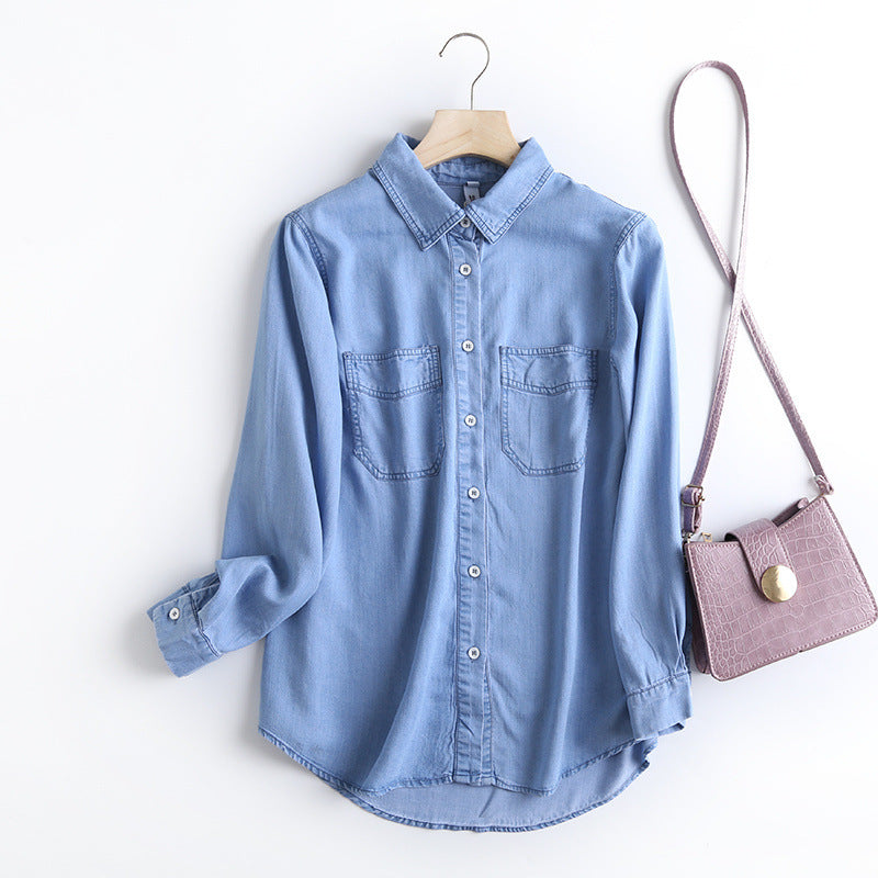 Women T-Shirt Spring and Autumn Loose Long Sleeve Casual Shirt Coat