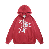 Men Hoodie XINGX Printed Full-Zip Cardigan Hooded Sweater
