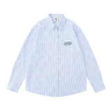 Men Long Sleeved T Shirt Pinstripe Long Sleeve Shirt Men Spring and Autumn Patchwork Shirt Loose Casual