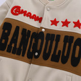 Men Cotton Padded Jacket Coat Embroidered Quilted Baseball Uniform Jacket Men's Autumn and Winter Loose Casual Cotton-Padded Jacket