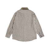 Men Long Sleeved T Shirt Retro Plaid Long Sleeve Shirt Men's Embroidery Loose Shirt Coat Spring and Autumn