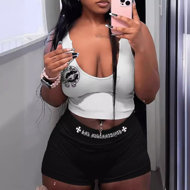 Women Co-Ord Set Spring and Summer Vest Shorts Set