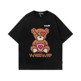 Men T Shirt Letter Short Sleeve T-shirt Men's Retro Loose Pure Cotton Couple