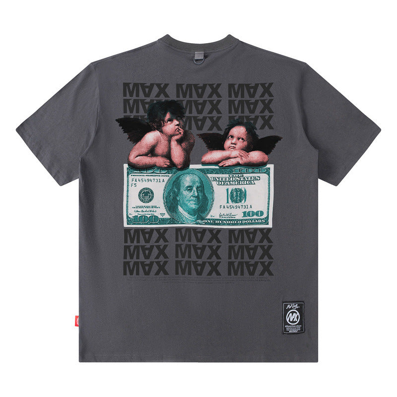 Men T Shirt Short Sleeve T-shirt Men and Women Couple Retro Loose Couple Hip Hop