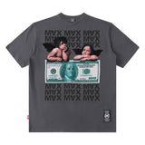 Men T Shirt Short Sleeve T-shirt Men and Women Couple Retro Loose Couple Hip Hop