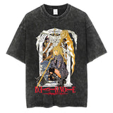 Harajuku Vintage Washed T Shirts Death Note Anime