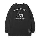 Men Long Sleeve Shirt Vintage Smiley Printed Long Sleeve T-shirt Men's round Neck Top