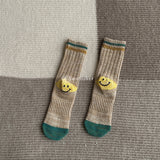 Kapital Sock Hitian Hehong Thick Thread Smiley Face Socks Autumn and Winter Celebrity Thick Knitted Socks Mid-Calf Knitted Wool