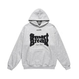 Men Fleece Lined Hoodie Winter Hooded Sweater Men Oversize Letters Printed Loose Long Sleeves