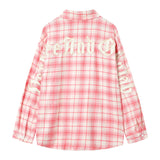 Men Long Sleeve T Shirt Men's Loose Spring and Autumn Embroidered Letter Lapel Shirt Coat