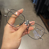 CHH Chrome Hearts Glasses Pure Titanium Ultra-light Square Gold Silk Edge Big Face Myopia Glasses Frame