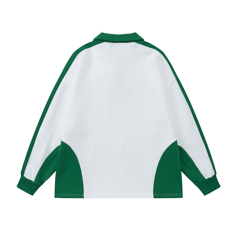 Men Hoodie Stitching Letter Sweater Boys Loose Sports
