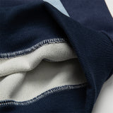 Men Fleece Lined Hoodie Cardigan Sweater Men's Winter Loose Color Contrast Patchwork Embroidered Letters