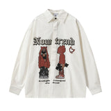 Men Long Sleeved T Shirt Printed Long Sleeve Shirt Men Spring and Autumn Loose Casual Outerwear Coat Shirt