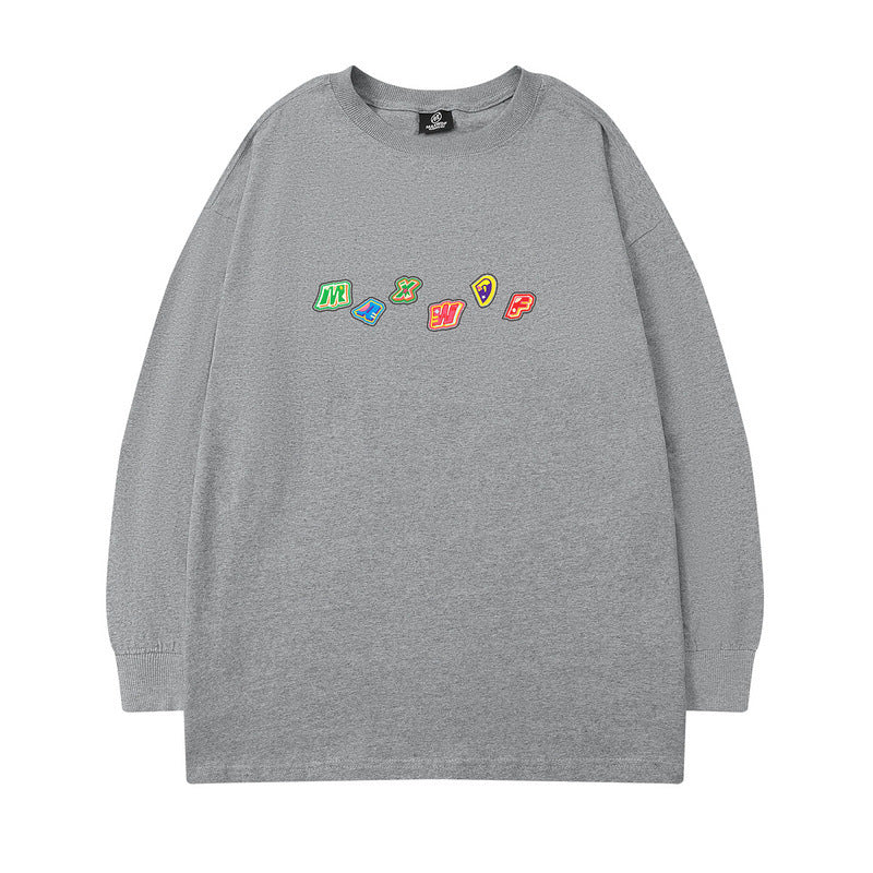 Men Long Sleeve Shirt Men and Women Loose Long Sleeve T-shirt Autumn Undershirt Casual