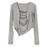 Women Long Sleeve Shirt Vest Camisole Women's Long Sleeve Jacket Cardigan