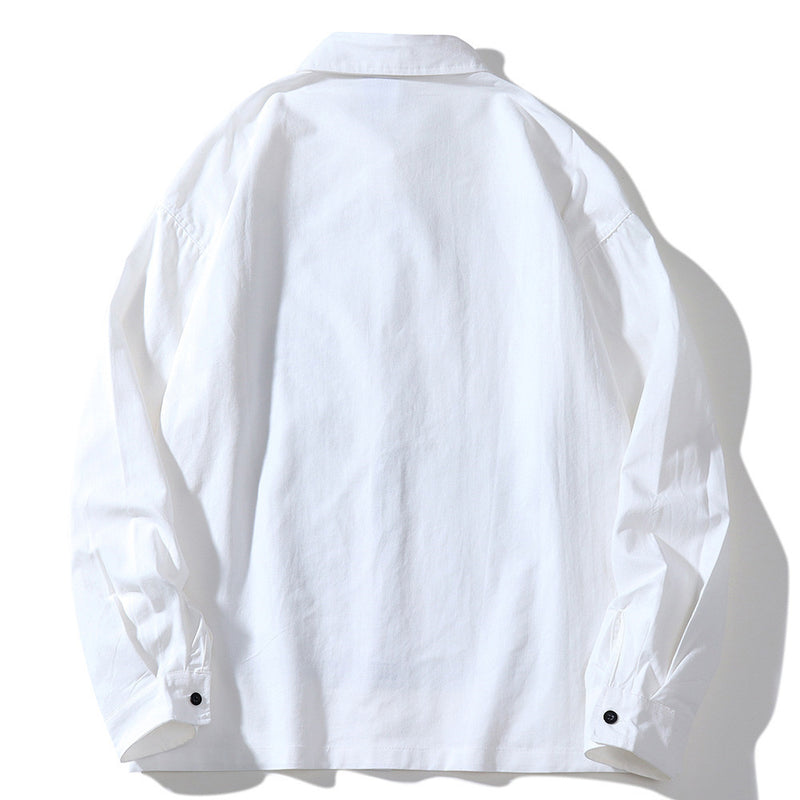 Men's Long Sleeved T Shirt Long Sleeve Shirt Men's Ins Loose Lapels Shirt Outer Casual Top