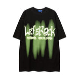 Men T Shirt Letter Graffiti Couple Men and Women Hip Hop Casual Short Sleeve T-shirt